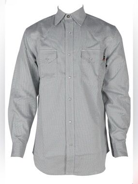 NWT Forge FR Men's Double Pocket Printed Long Sleeve Snap Shirt